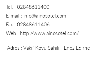 Ainos Holiday Resort Hotel iletiim bilgileri